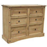 DC Corona 6 Drawer Chest of Drawers Waxed Pine